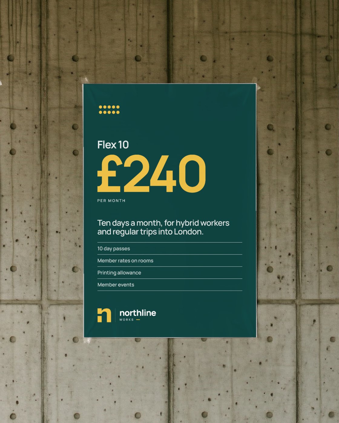 A Northline Works poster pasted under a railway arch