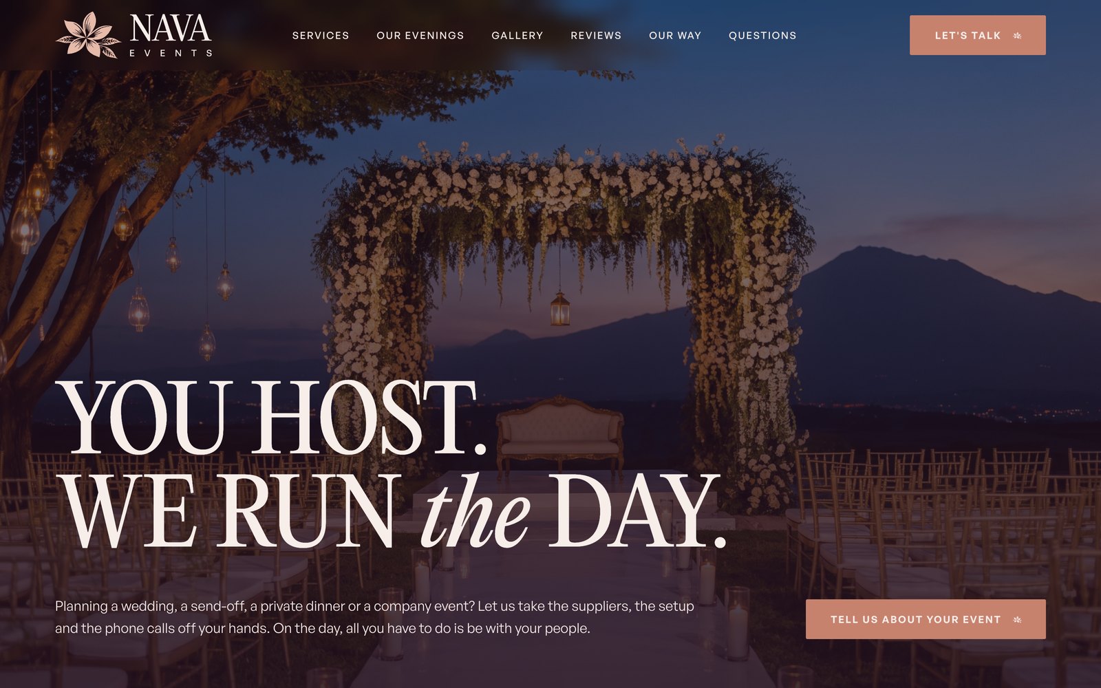 The NAVA Events homepage