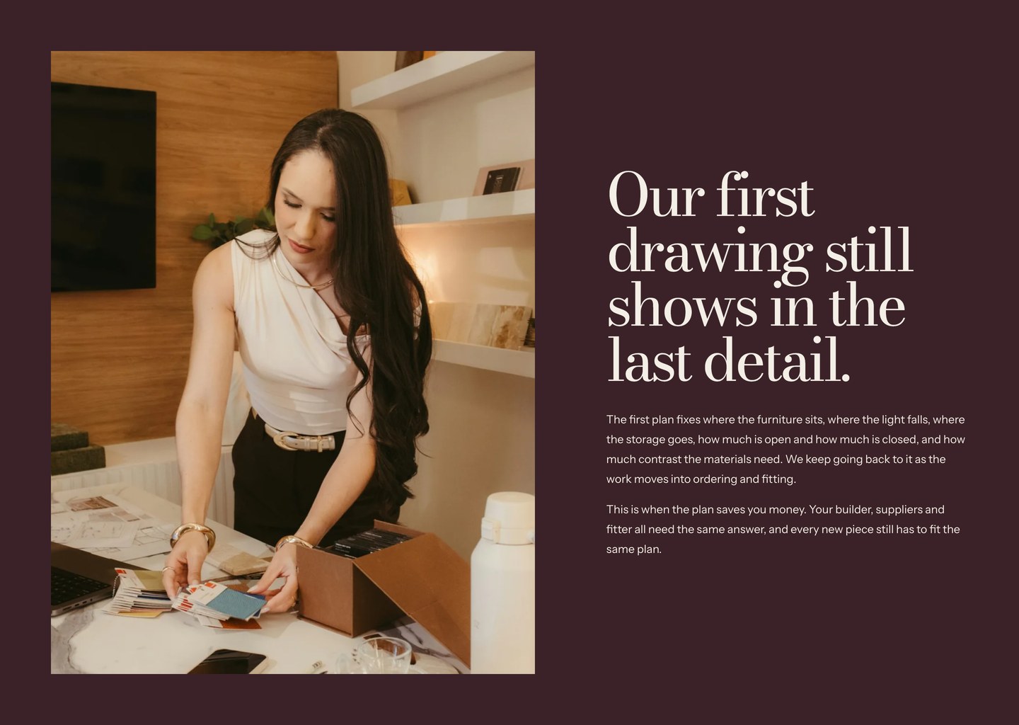 A plum section: Our first drawing still shows in the last detail