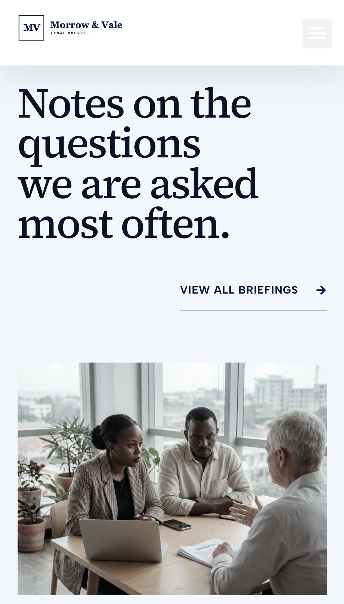 The briefings on a phone