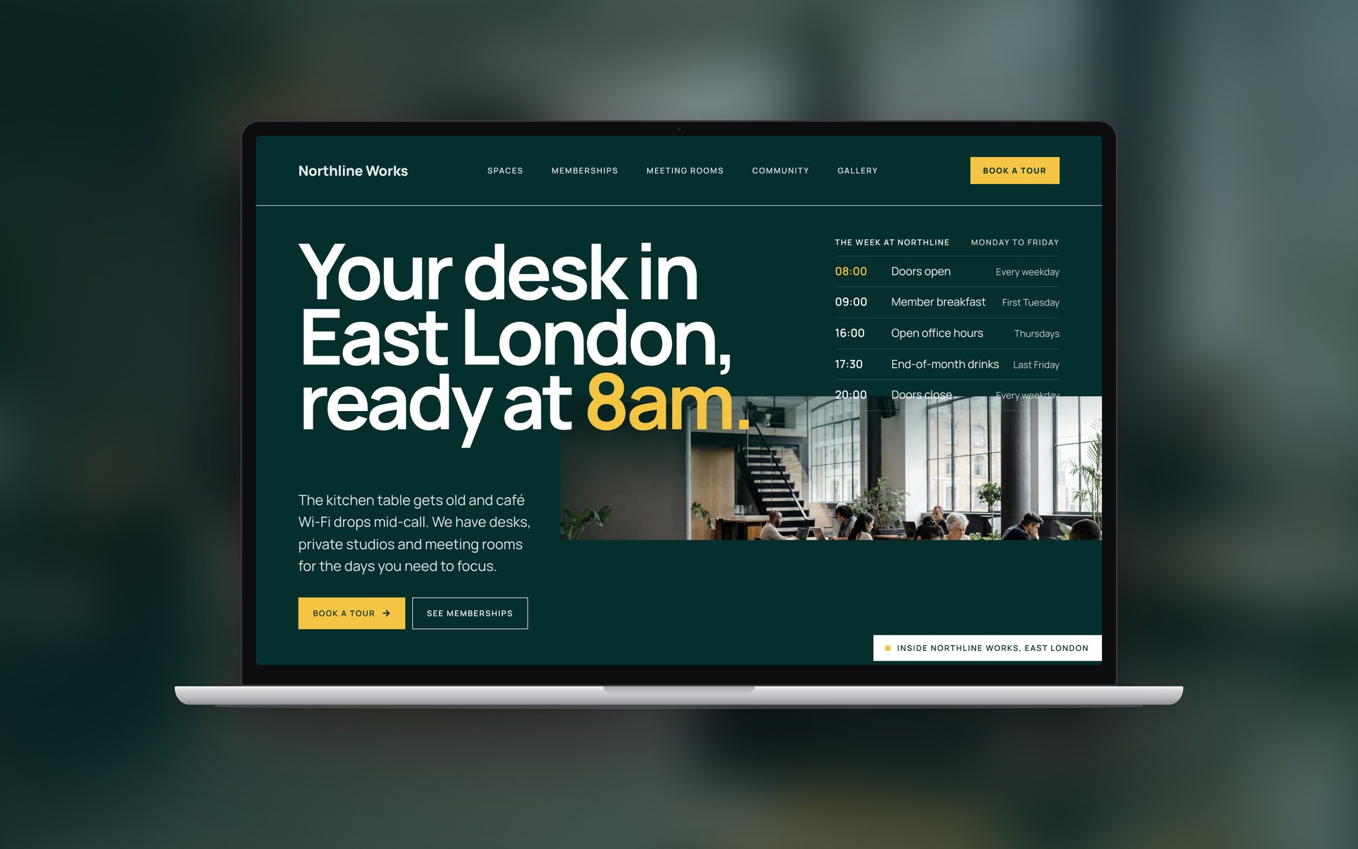 The Northline Works website on a laptop